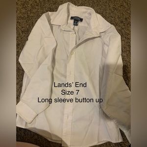 Lands’ End long sleeve button up- child size 7